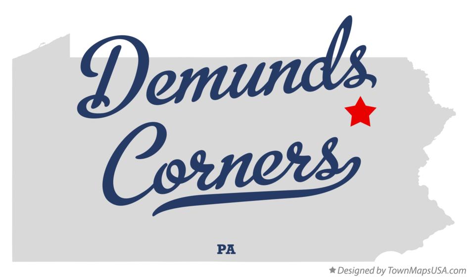 Map of Demunds Corners Pennsylvania PA