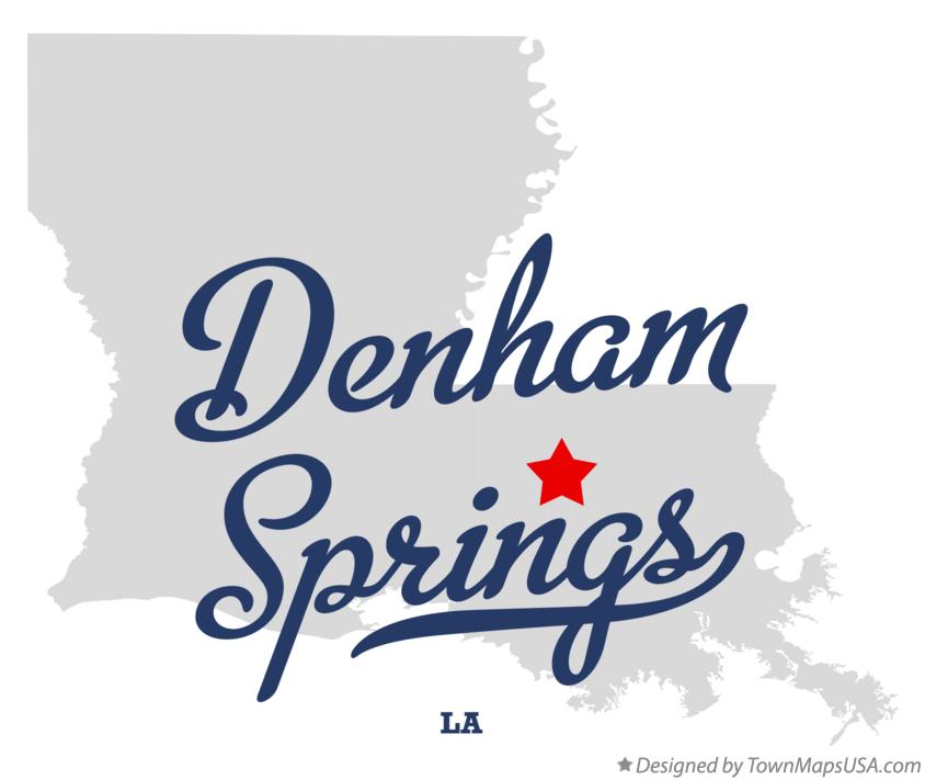 Map of Denham Springs Louisiana LA