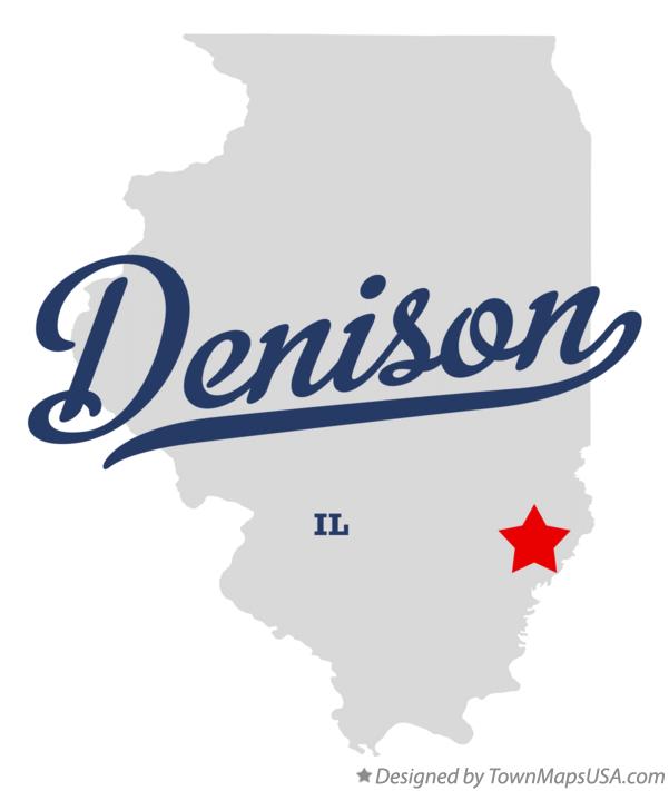Map of Denison Illinois IL