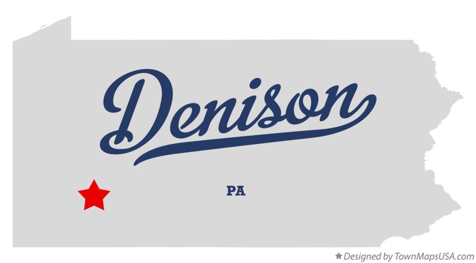 Map of Denison Pennsylvania PA
