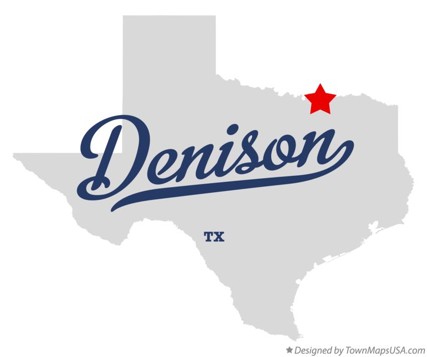 Map of Denison Texas TX