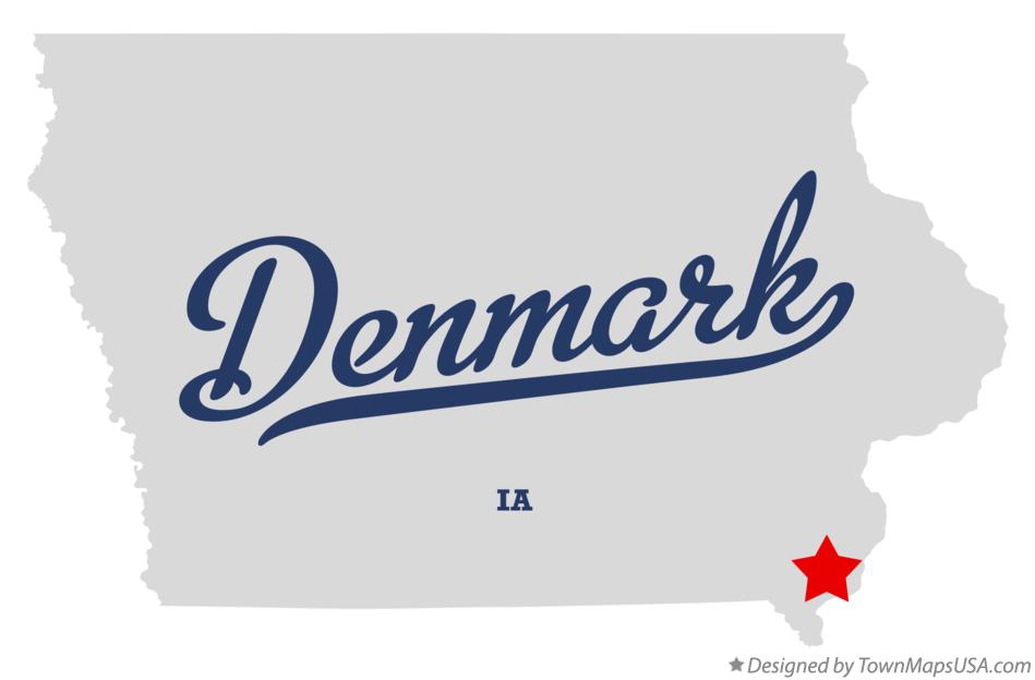 Map of Denmark Iowa IA