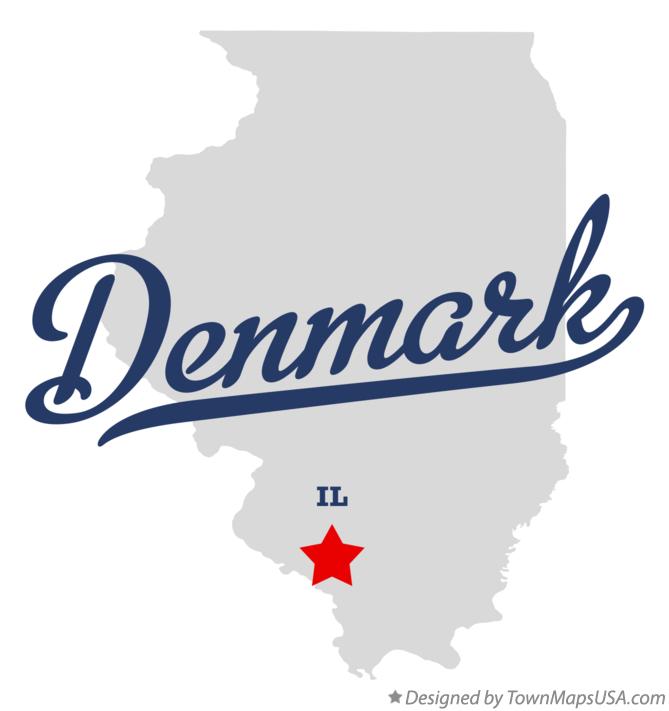 Map of Denmark Illinois IL