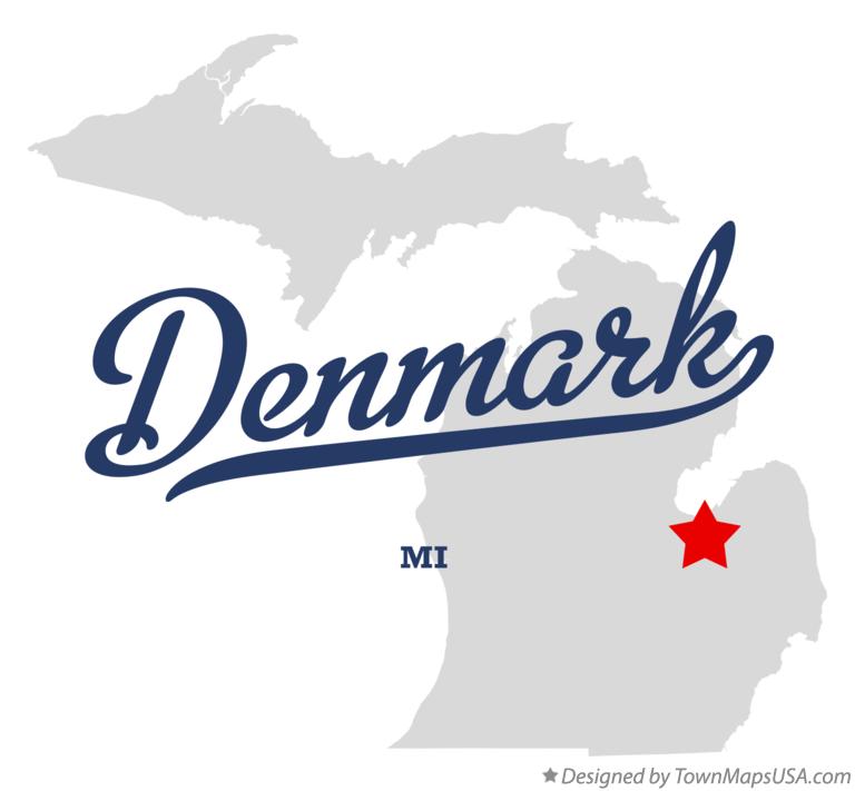 Map of Denmark Michigan MI