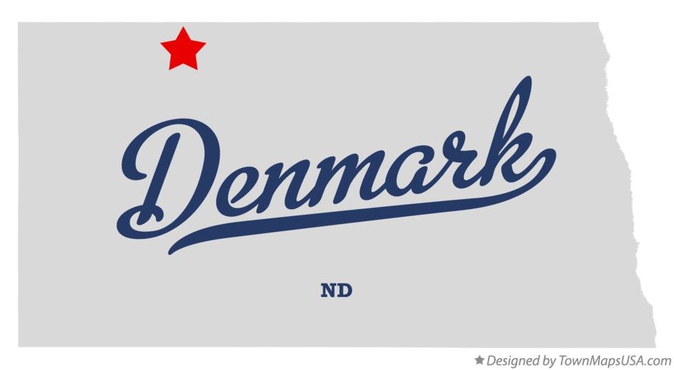 Map of Denmark North Dakota ND