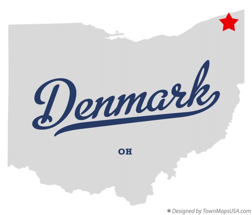 Map of Denmark Ohio OH