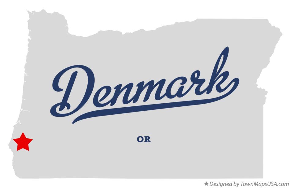 Map of Denmark Oregon OR
