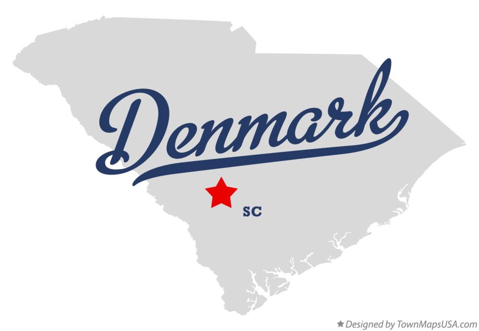 Map of Denmark South Carolina SC