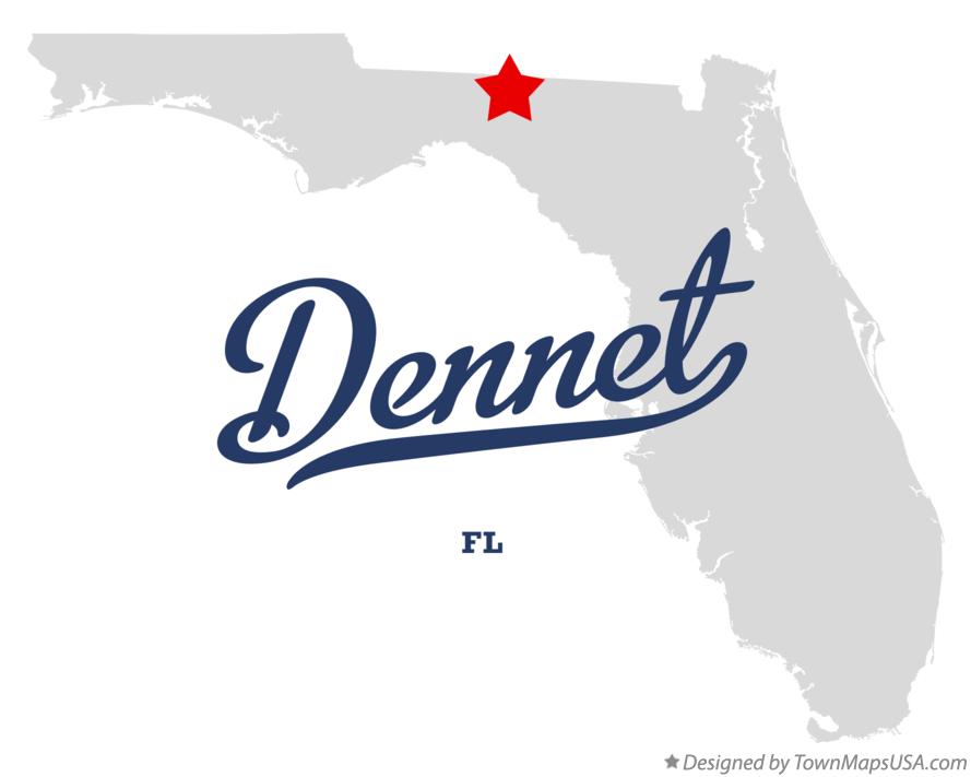 Map of Dennet Florida FL