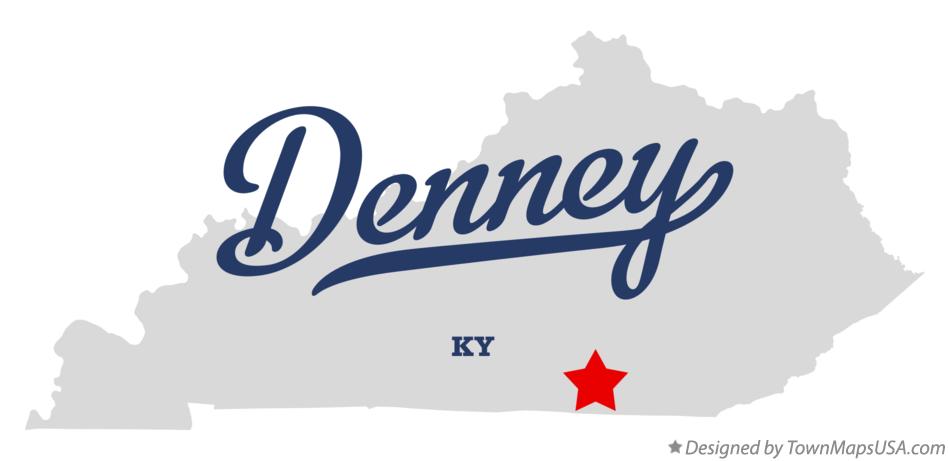 Map of Denney Kentucky KY