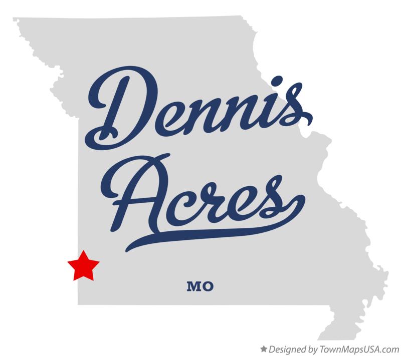 Map of Dennis Acres Missouri MO
