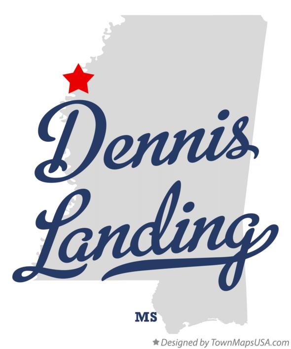 Map of Dennis Landing Mississippi MS