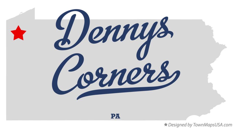 Map of Dennys Corners Pennsylvania PA