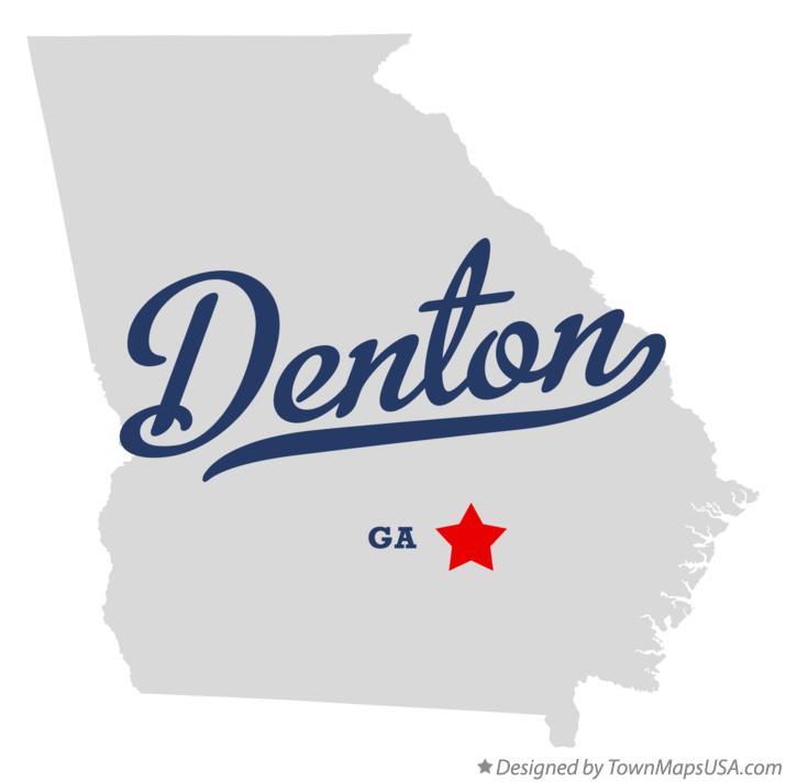 Map of Denton Georgia GA