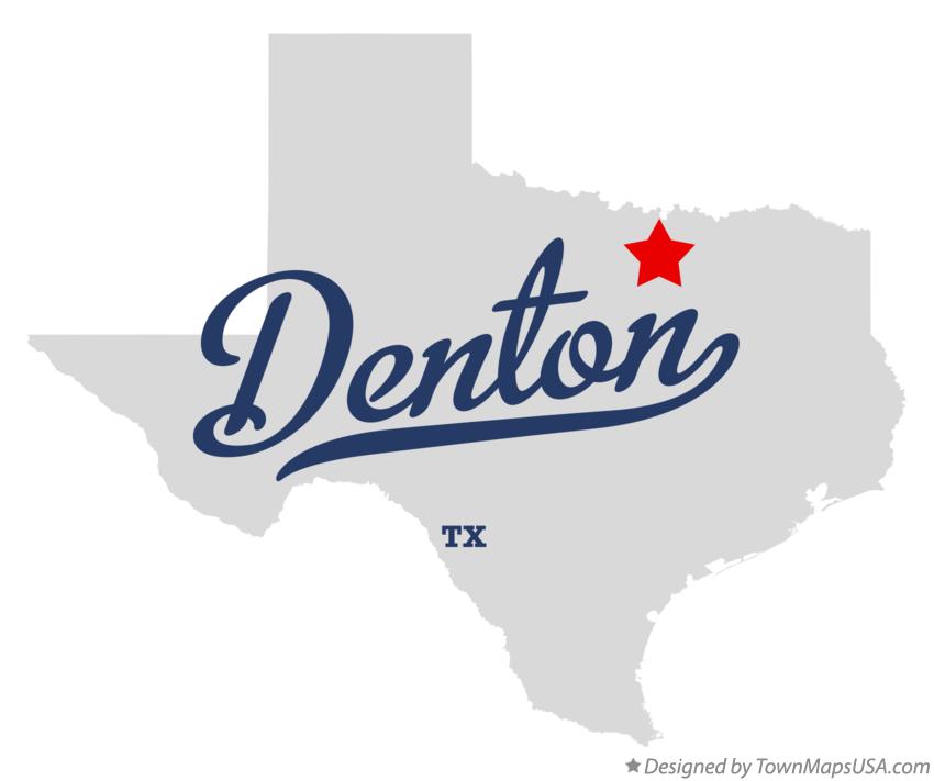 Map of Denton Texas TX