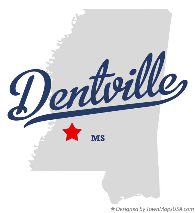 Map of Dentville Mississippi MS
