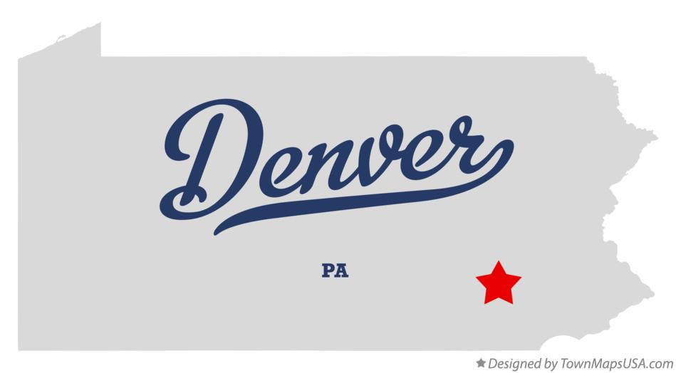 Map of Denver Pennsylvania PA