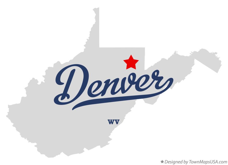 Map of Denver West Virginia WV