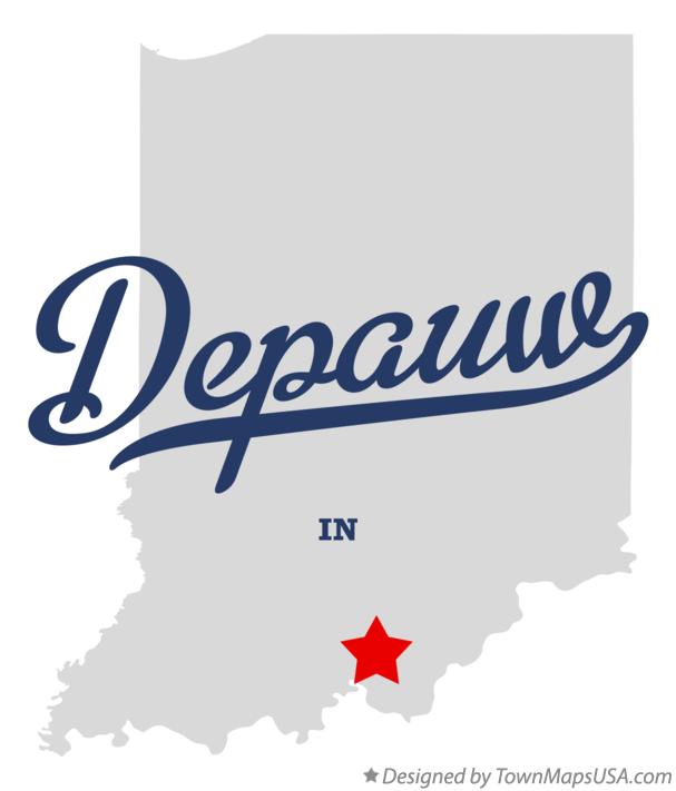 Map of Depauw Indiana IN