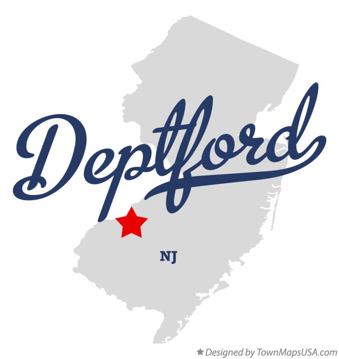 Map of Deptford, NJ, New Jersey