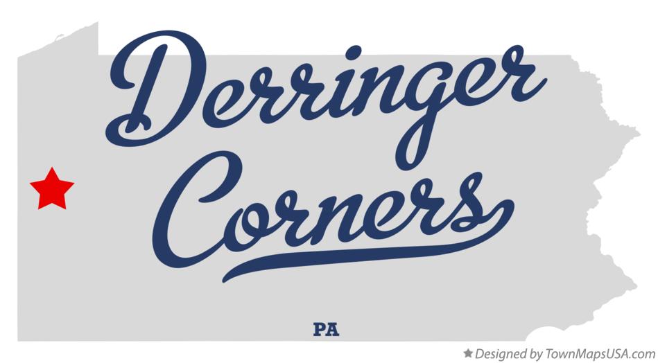 Map of Derringer Corners Pennsylvania PA