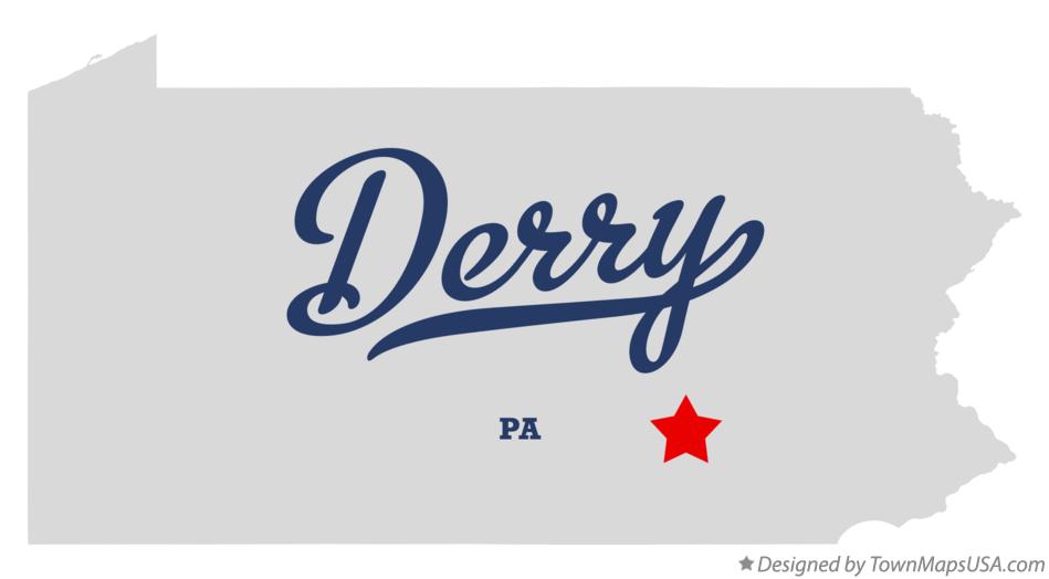 Map of Derry Pennsylvania PA