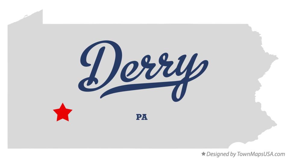 Map of Derry Pennsylvania PA