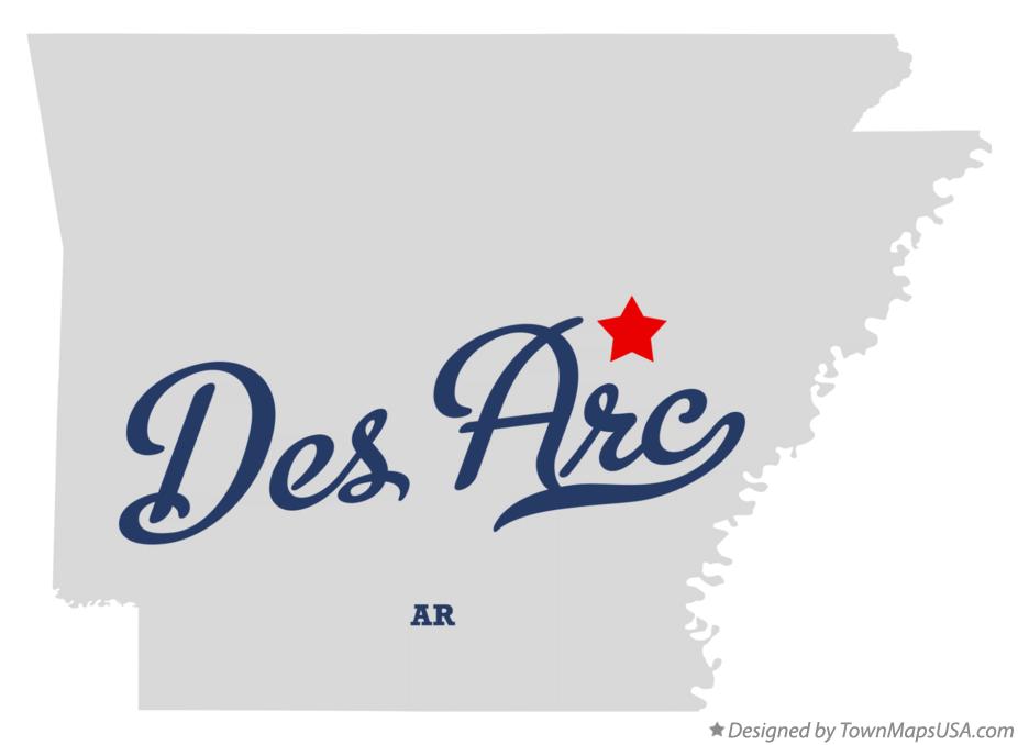 Map of Des Arc Arkansas AR