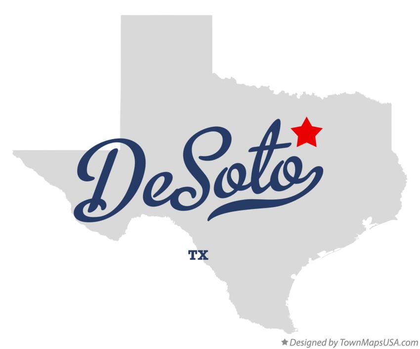 Map of DeSoto Texas TX