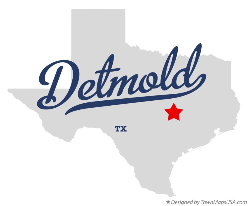 Map of Detmold Texas TX