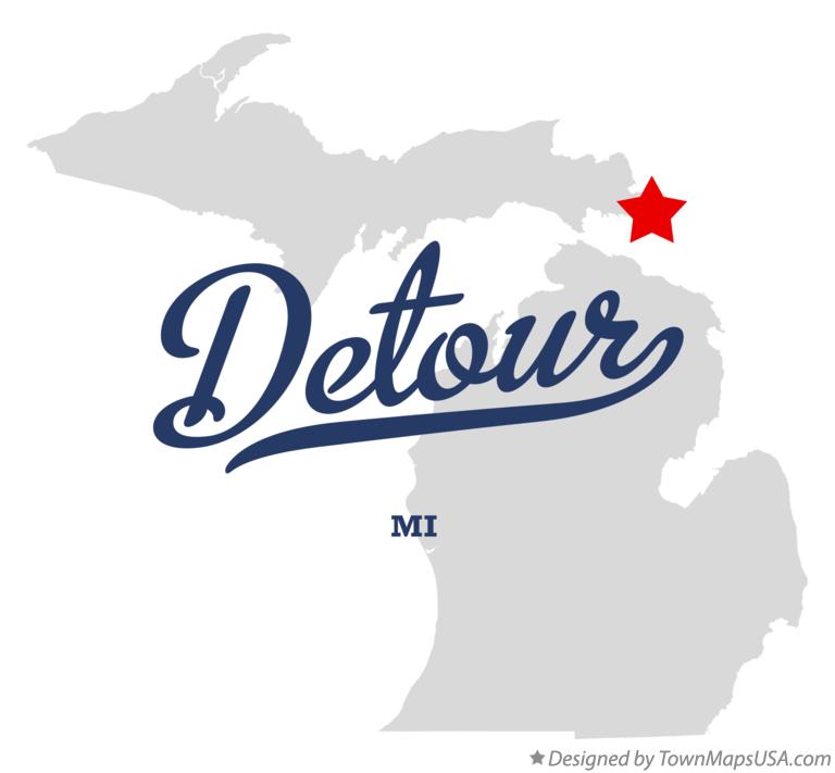 Map of Detour Michigan MI