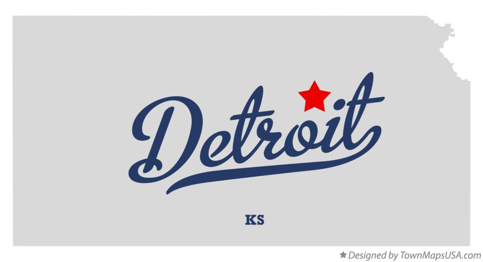 Map of Detroit Kansas KS