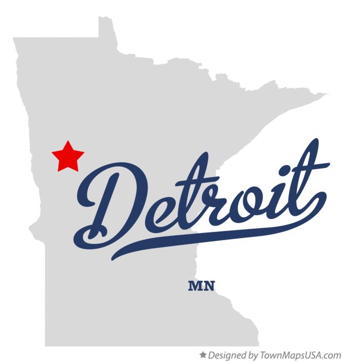 Map of Detroit Minnesota MN