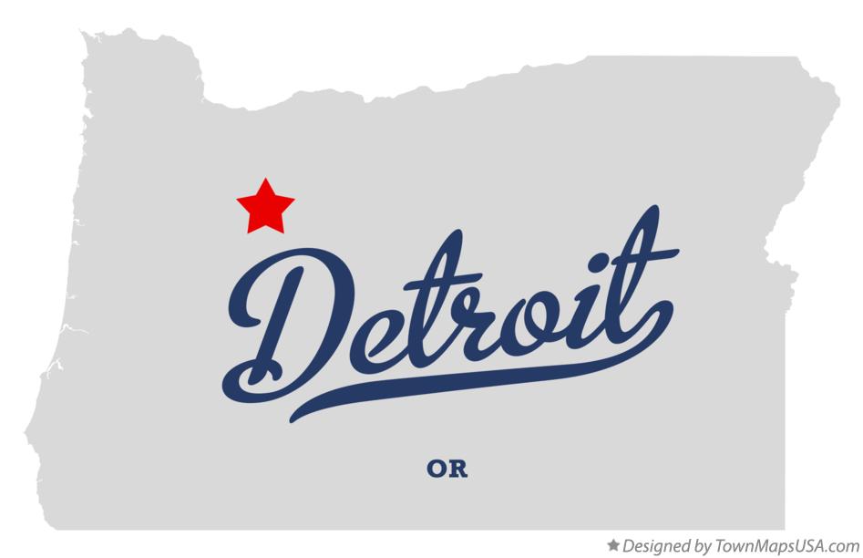 Map of Detroit Oregon OR
