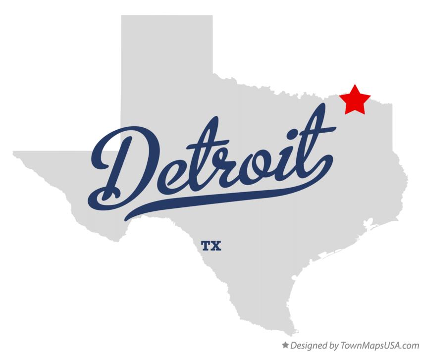 Map of Detroit Texas TX
