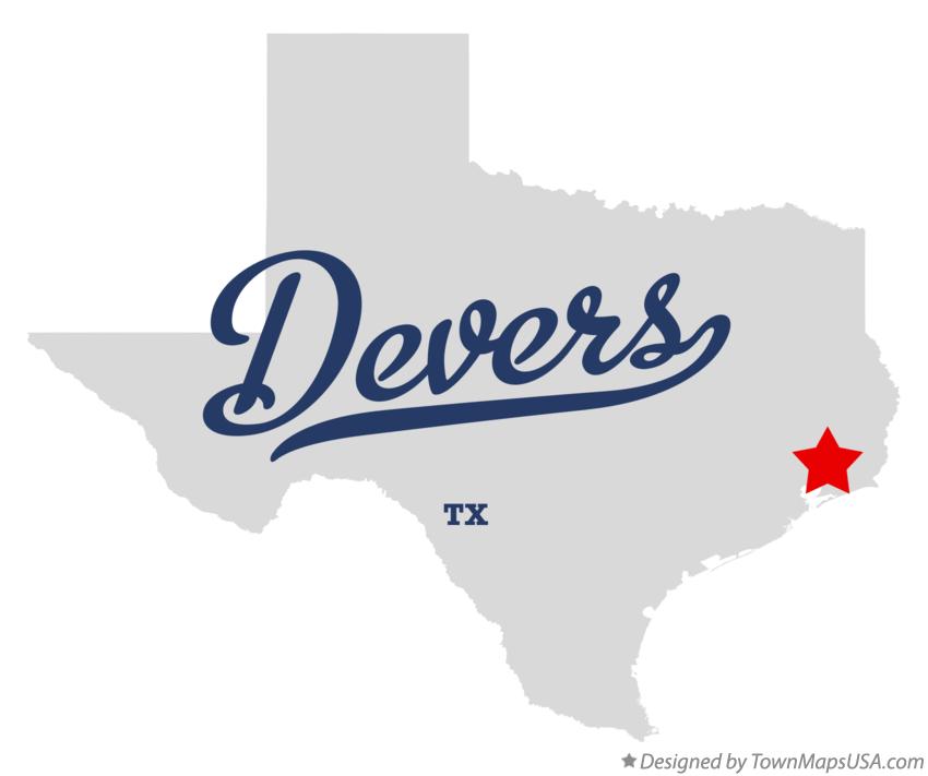 Map of Devers Texas TX