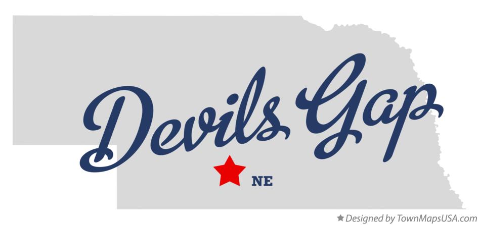 Map of Devils Gap Nebraska NE