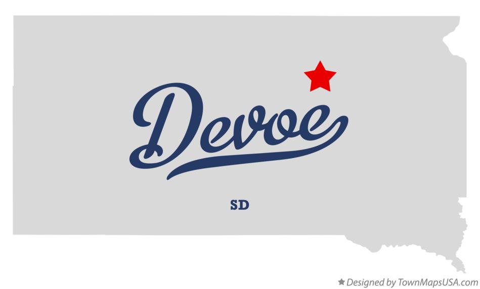 Map of Devoe South Dakota SD