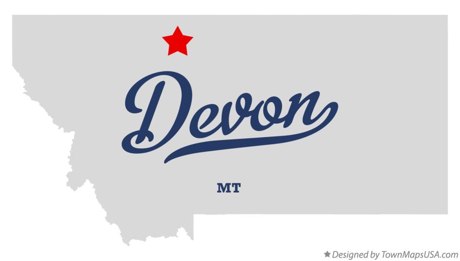 Map of Devon Montana MT