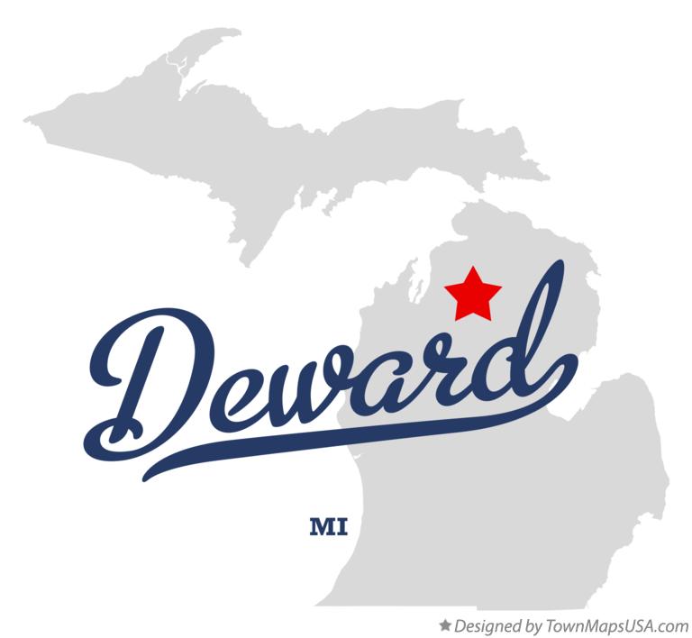 Map of Deward Michigan MI
