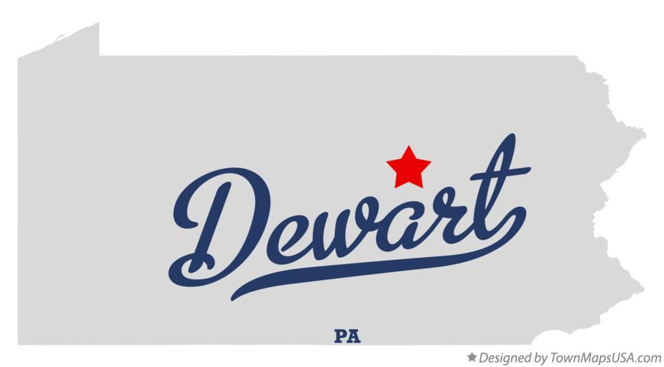 Map of Dewart Pennsylvania PA