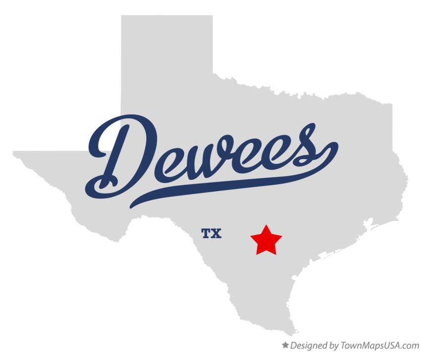 Map of Dewees Texas TX