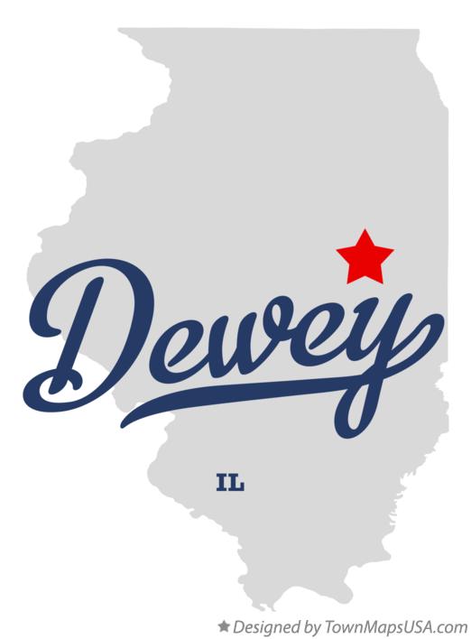 Map of Dewey Illinois IL