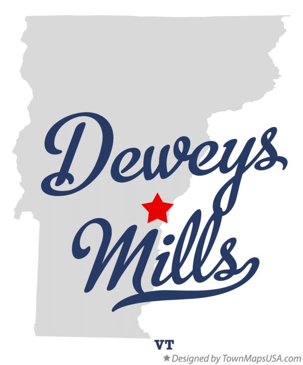 Map of Deweys Mills Vermont VT