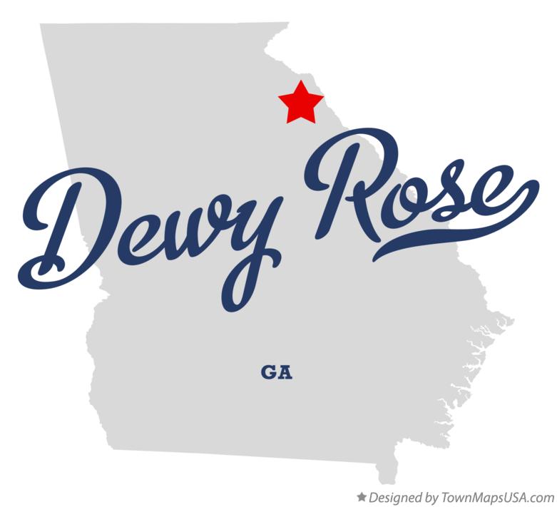 Map of Dewy Rose Georgia GA