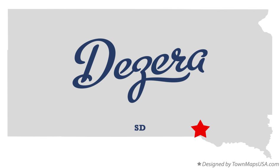 Map of Dezera South Dakota SD
