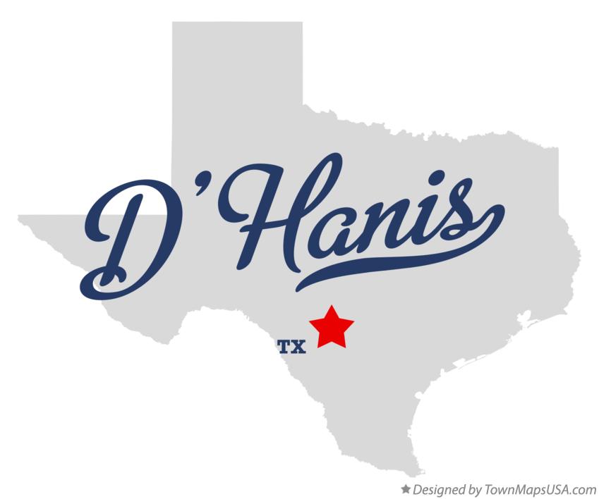 Map of D'Hanis Texas TX