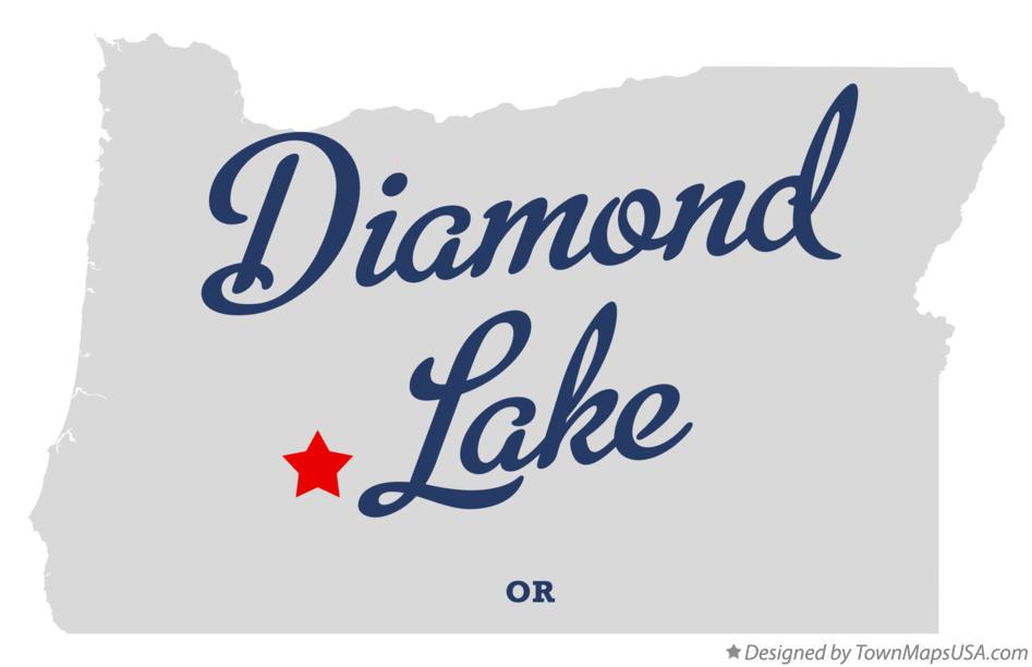Map of Diamond Lake Oregon OR