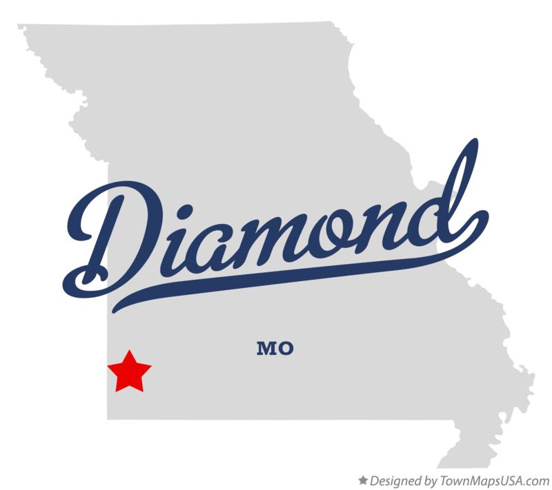 Map of Diamond Missouri MO