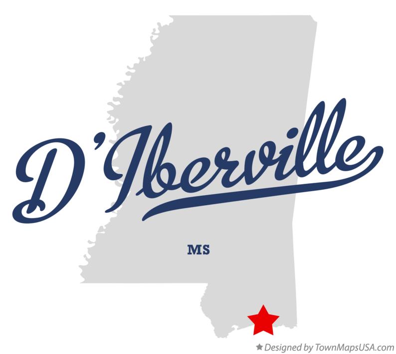 Map of D'Iberville Mississippi MS